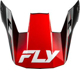 Fly Racing Rayce Repeat helmet visor in black and red, size XS to LG, featuring a sleek design for motorcycle helmets.