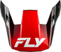 Fly Racing Rayce Repeat helmet visor in black and red, XL size, with aerodynamic design and secure attachment points.