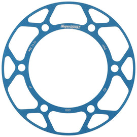 Supersprox rear edge aluminum sprocket 43-tooth blue color for Suzuki and Yamaha motorcycles, with visible teeth and metallic finish.