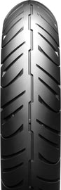 Bridgestone Exedra G851 motorcycle front tire, 130/70ZR18 radial tire with 63W load rating, shown on a motorcycle wheel.