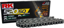 Load image into Gallery viewer, Excel Wheel components 520so steel drive chain, 106 links, for motorcycle or bike, with detailed metal links and chain links visible.