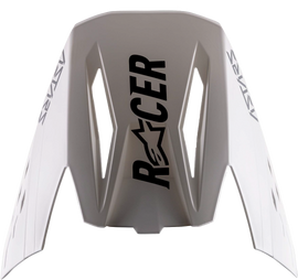 Alpine Star Visor S-M5 in Rayon Matte White and Black with sleek black accents, designed for motorcycle helmets.