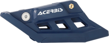 Load image into Gallery viewer, Acerbis blue KTM drive chain guide block with mounting bracket, designed for motorcycle chain protection and alignment.