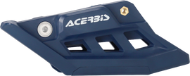 Acerbis blue KTM drive chain guide block with mounting bracket, designed for motorcycle chain protection and alignment.