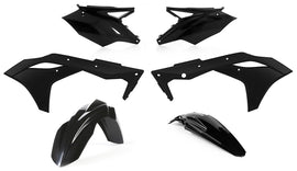 Acerbis black plastic kit for street motorcycle, includes various body panels and parts, designed for Acerbis street bike models.