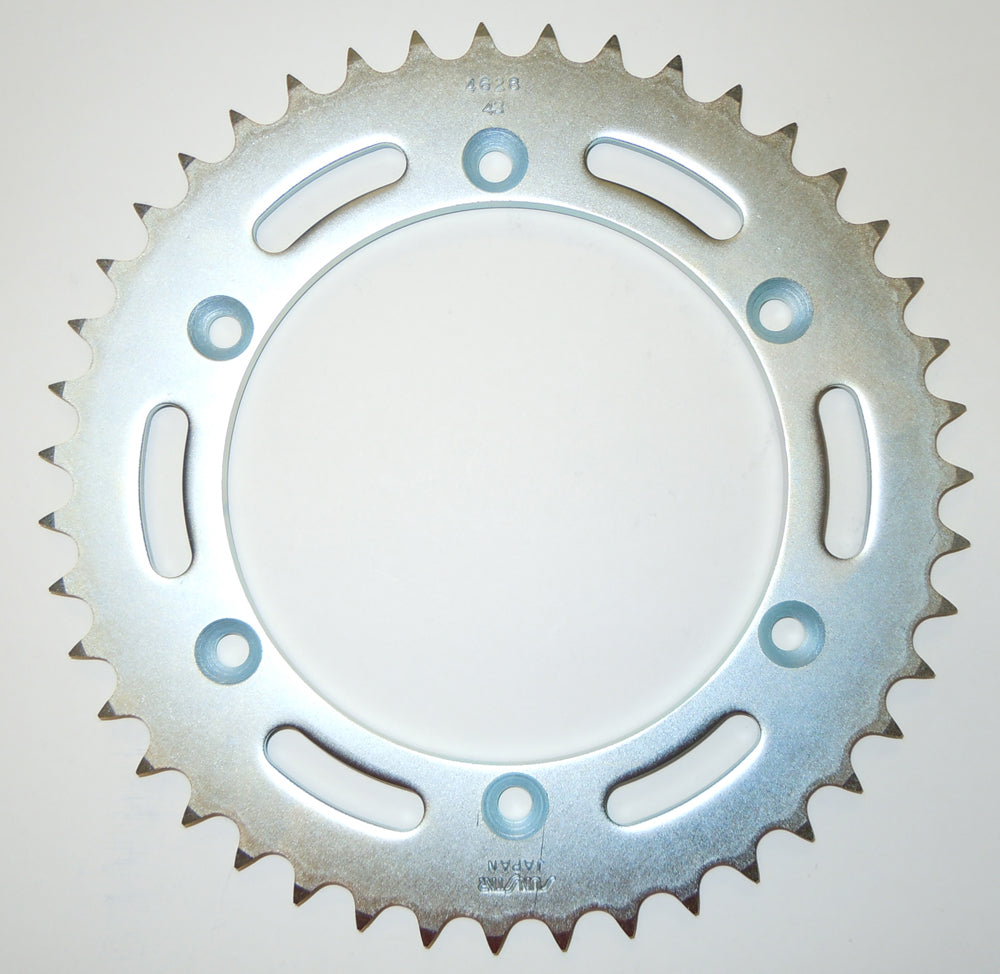 Sunstar steel rear sprocket 41-tooth for Suzuki 525 chain, showing the sprocket's teeth and metal finish in close-up image.