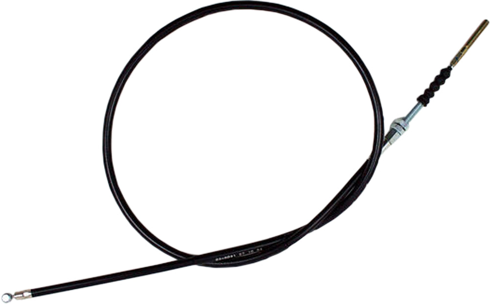 Motion Pro black vinyl rear hand brake cable 70-2081 with metal fittings and protective coating, designed for motorcycle braking systems