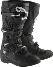 Load image into Gallery viewer, Alpine Star Tech 5 black motorcycle boots size 13 with reinforced ankle protection and sturdy sole for riding safety