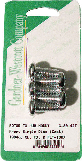 Gardner-Westcott front brake rotor with Torx button head, chrome finish for vehicle model 84 and up, part number 830-1061.