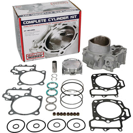 Cylinder Works front engine cylinder kit with visible metal components and branding, designed for motorcycle engine performance.