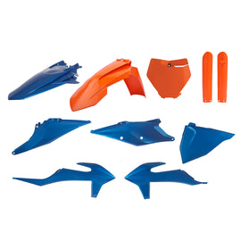 Blue Polisport Plastics body kit for KTM 64-91053, featuring durable plastic parts with a sleek design for motorcycle customization.