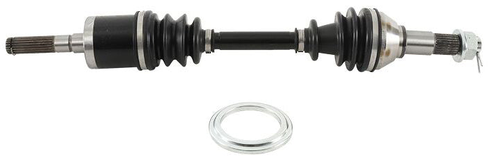 All Balls heavy duty front axle with six balls, durable motorcycle axle replacement part for enhanced stability and performance.