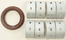 Hot Rods engine main bearing and seal kit, part 421-K087, showing metal bearings and seals for engine repair or rebuild.
