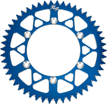 Load image into Gallery viewer, Fire Power Aluminum 46-tooth rear sprocket for off-road bikes, with blue finish, designed for 420 chain compatibility.