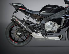 Load image into Gallery viewer, Yoshimura Signature Alpha Slip-On exhaust with stainless steel and carbon fiber components for motorcycle performance.