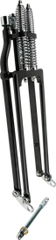 HardDrive Springer Fork Tapered Leg suspension with black finish, featuring standard tapered legs for motorcycle front suspension.