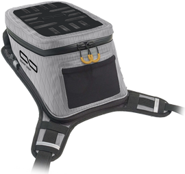 Giant Loop Diablo Pro Tank Bag 6L in grey, motorcycle luggage with secure straps and compact design for motorbike touring.