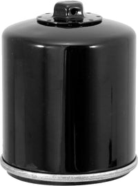 K&N Black Oil Filter 56-0174 for vehicle engines, showing the cylindrical design with brand logo and model number.