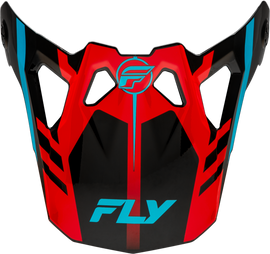 Fly Racing Formula CP Krypton helmet visor in red, black, and blue with M-2X size, designed for motorcycle helmets.