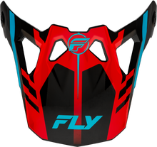 Load image into Gallery viewer, Fly Racing Formula Cp Krypton Visor in red, black, and blue for motorcycle helmets, designed for Fly Racing helmet models.