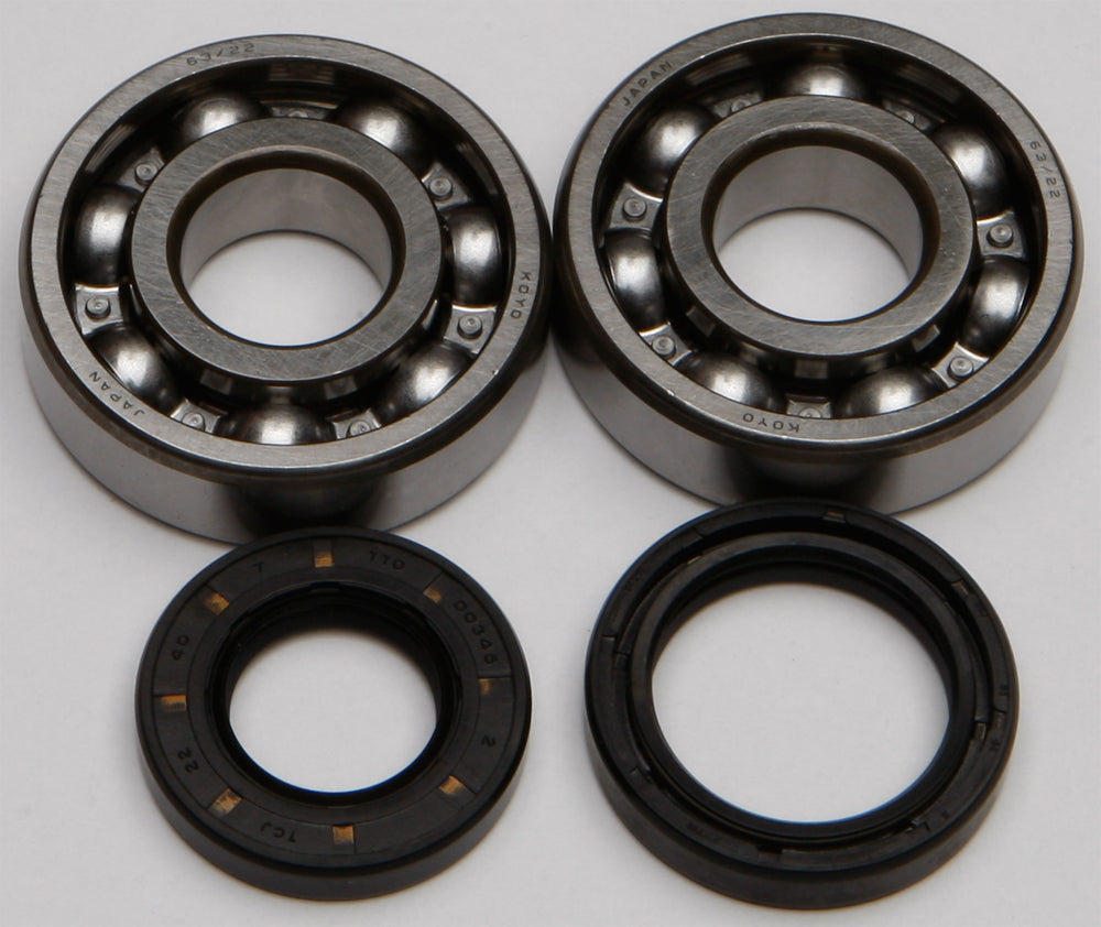 All Balls engine crankshaft bearing and seal kit 22-41024 showing metal bearings and rubber seals for engine repair.