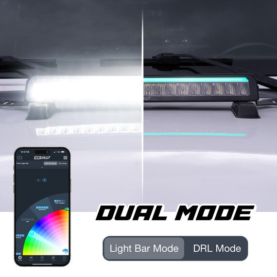 Xkmax 7" Light Bar Dual Mode With Rgbw Strip App Control
