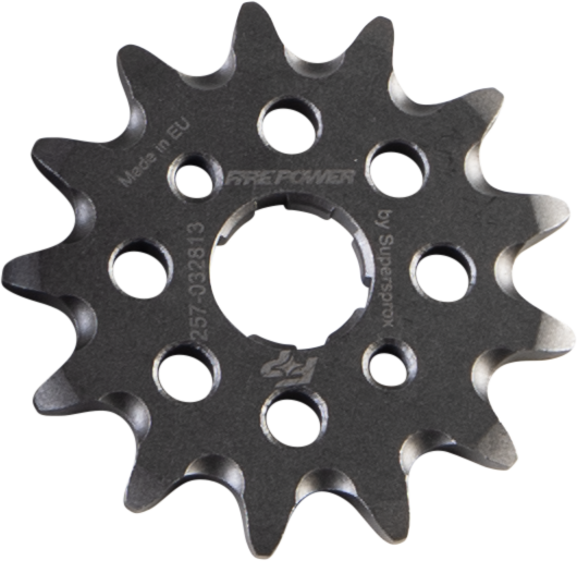 Fire Power steel front CS sprocket 13T with 6-hole bolt pattern, designed for motorcycle or dirt bike drivetrain.
