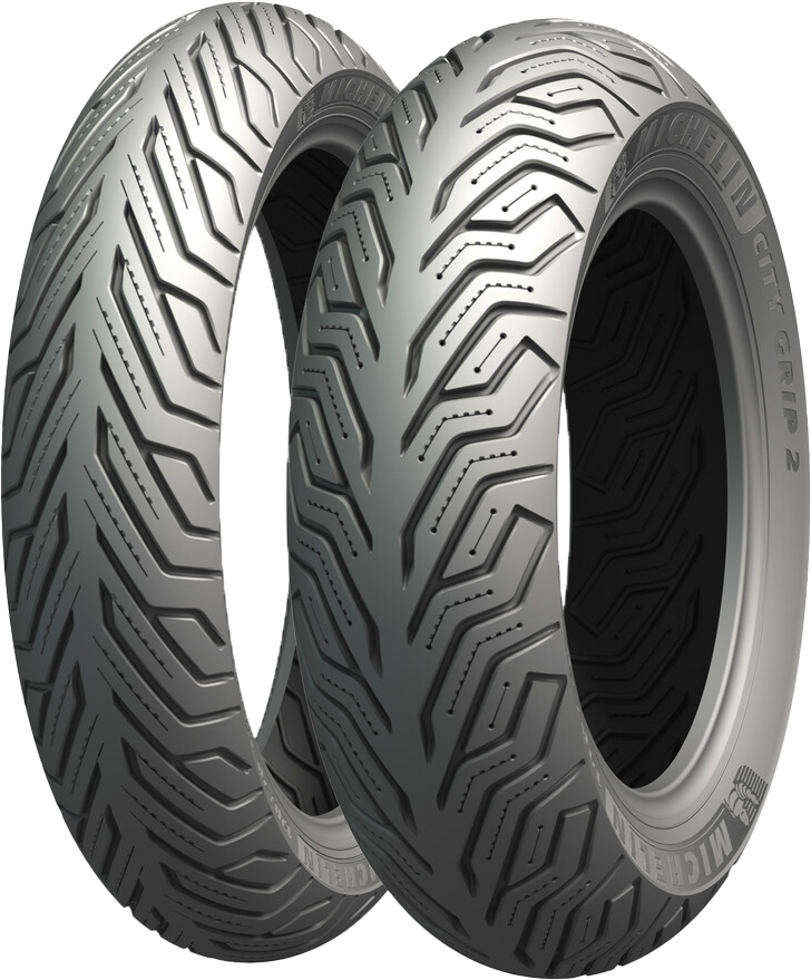 Michelin City Grip 2 front or rear motorcycle tire, 110/70-12 size, reinforced, tubeless, with tread pattern visible in the image.