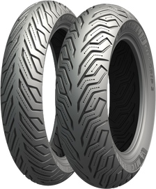 Michelin City Grip 2 front or rear motorcycle tire, 110/70-12 size, reinforced, tubeless, with tread pattern visible in the image.