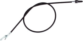 Motion Pro Black Vinyl Speedo Cable 70-5080 for motorcycle speedometer, shown coiled with connectors on black vinyl coating.