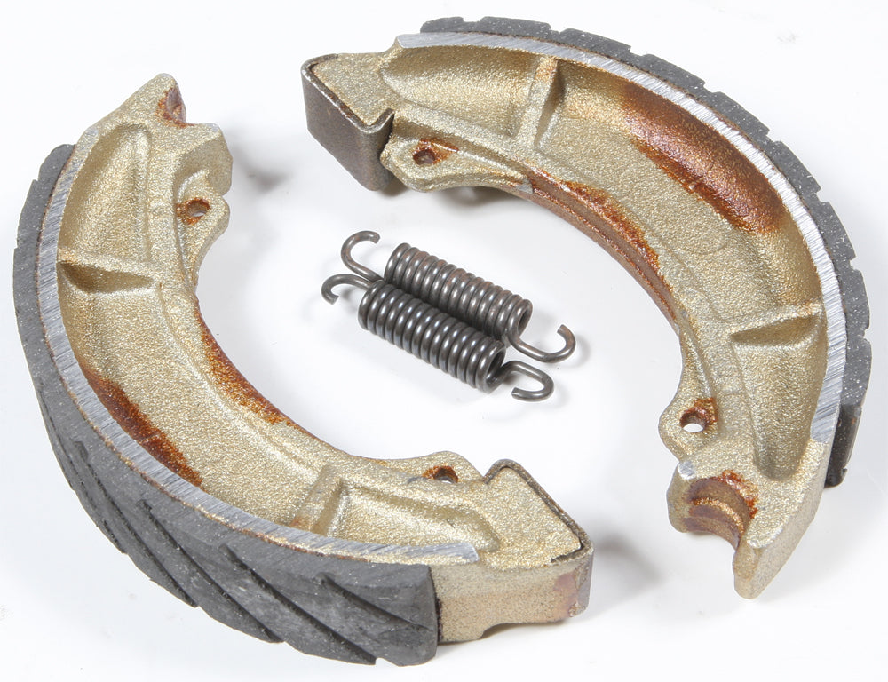 EBC Motorcycle Brakes brake shoes with grooved design, 508g weight, for enhanced stopping power and durability.