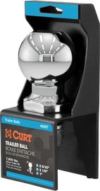 CURT 2 5/16 inch hitch ball with 1 inch shank and 2 1/8 inch diameter, designed for trailer towing accessories