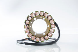 Ricks Motorsport Electric Stator 27-21333 for motorcycle electrical systems, showing the coil and mounting components.