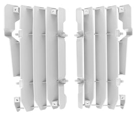 Polisport Plastics white radiator louver for bikes, part number 64-56545, shown in the image.