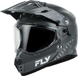 Fly Racing Fly Trekker Granite Grey helmet, size medium, showing the aerodynamic design and matte grey finish.