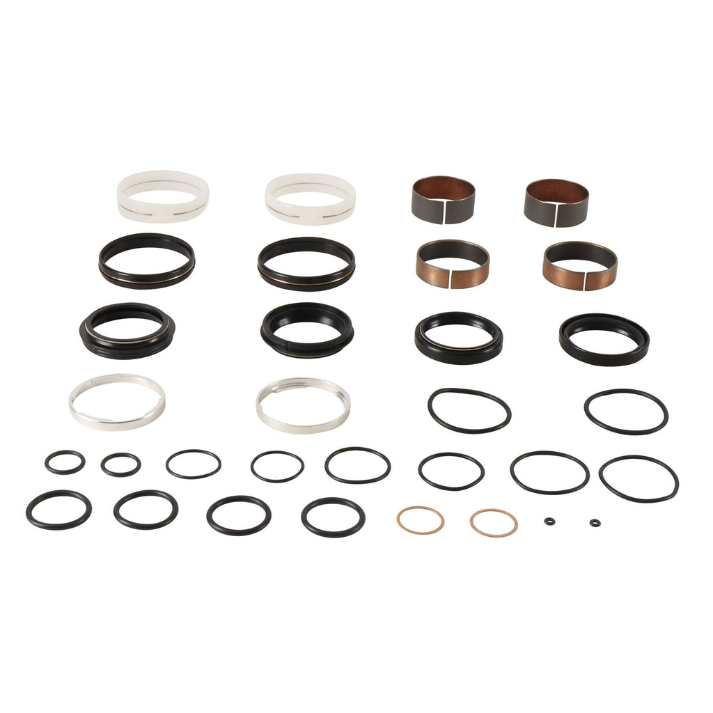 Pivot Works suspension seal and bushing kit for forks, featuring replacement components for motorcycle suspension maintenance.