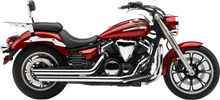 Load image into Gallery viewer, Cobra Speedster Slashdown exhaust for Yamaha V-Star 950 motorcycle, featuring sleek chrome finish and slashdown design.