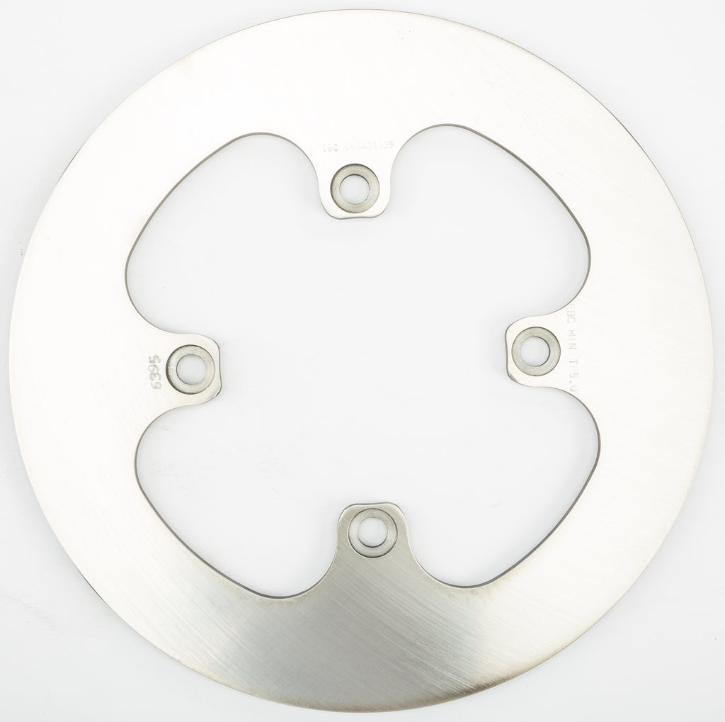 EBC Motorcycle Brakes standard rotor 15-6395D showing a circular metal brake disc with vented fins for motorcycle braking systems.