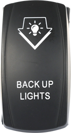 Open Trail LED backup lighting switch with backlit design, control switch for vehicle trail lighting systems.
