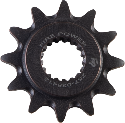 Steel Fire Power front CS sprocket 12T for Honda CRF250 motorcycle, featuring durable construction and precise gear fit.