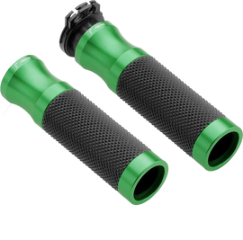 RIZOMA Sport 22mm green motorcycle grips with textured surface for enhanced grip and control.
