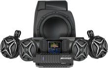 Load image into Gallery viewer, SSV Works 5-speaker audio kit with JVC controller, featuring compact speakers and control unit for marine or off-road vehicles.