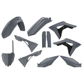 Polisport Plastics Nardo Grey plastic body kit for motorcycles, featuring durable plastic panels and sleek design.