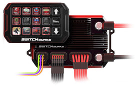 SSV Works Switchworks 12-output electronic switcher for audio, visual, and communication systems, shown with control buttons.