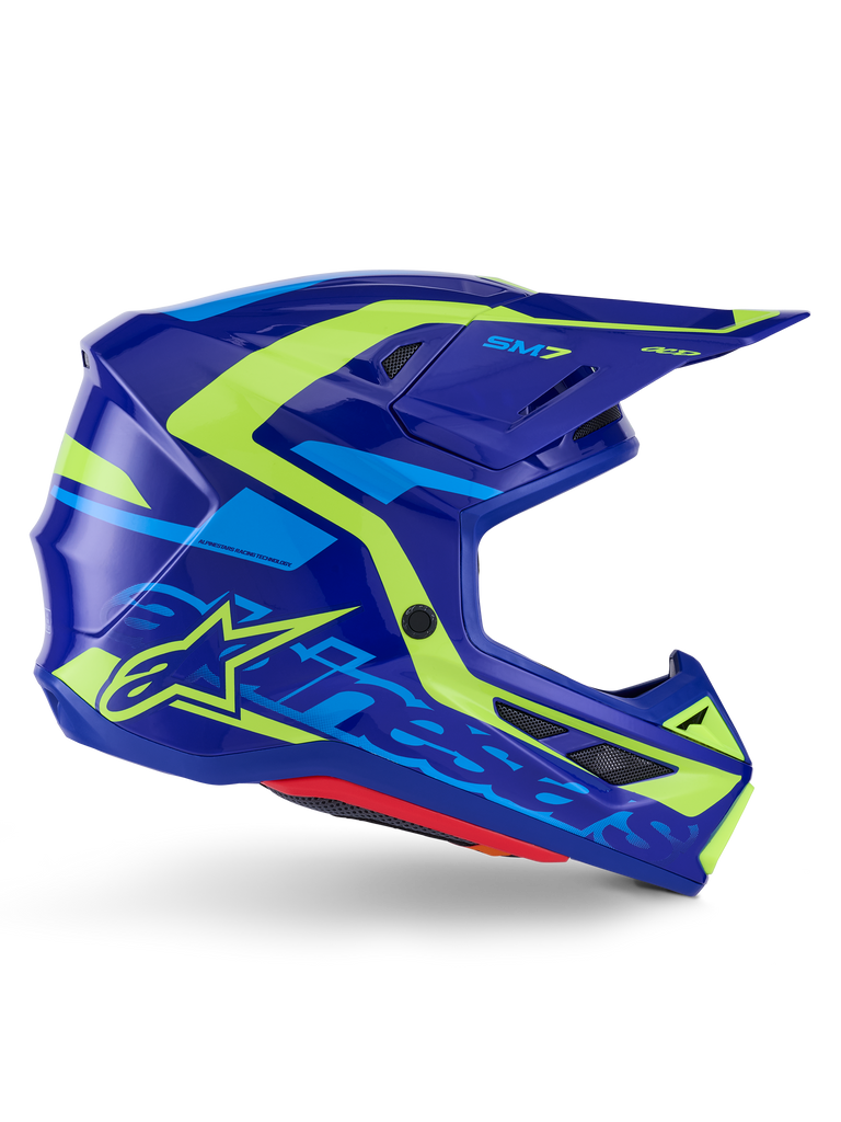 Sm7 Deed Helmet Blue/Ylw Fluo Glossy Xl