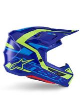 Charger l'image dans la galerie, Sm7 Deed Helmet Blue/Ylw Fluo Glossy Sm