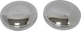 HardDrive chrome gas cap set with six gas caps in a style compatible with gas tanks, featuring a sleek chrome finish.