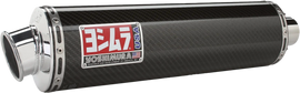 Yoshimura Race RS3 slip-on exhaust for Suzuki motorcycle, featuring stainless steel and carbon fiber components.