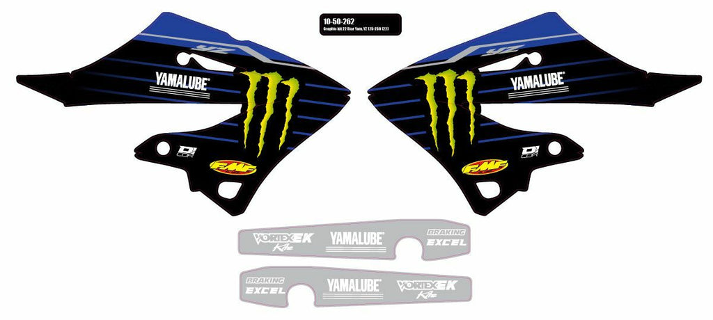 DCOR Graphic Kit 22 Star Yam decals featuring vibrant star designs for motorcycle customization.