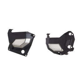 Polisport Plastics clutch and alternator cover kit for Kawasaki motorcycle, body protection parts with detailed design.